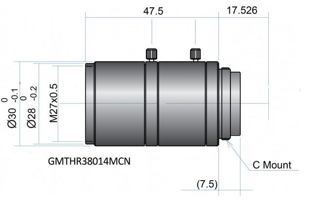 2/3" 8.25MM F1.44 MANUAL IRIS C-MOUNT LENS, 3 MEGAPIXEL