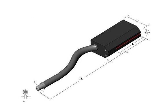 Single flexible fiber optic LineLight , length=24 in. active fiber diameter 0.154 X 0.020 in. PV