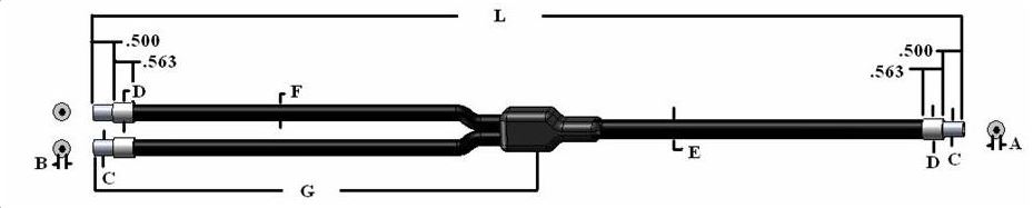 Single flexible fiber optic, length=36 in. active fiber diameter .250 in. PVC monocoil sheathing