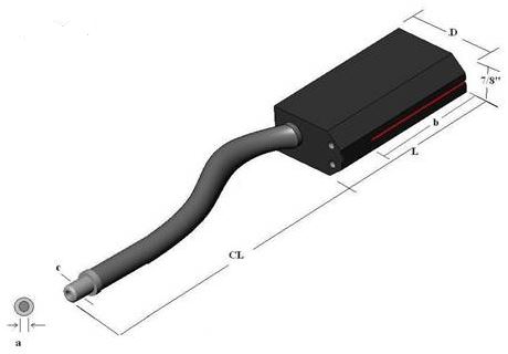 single flexible fiber optic LineLight , length=48" single line output 3.00" X 0.020", stainless stee