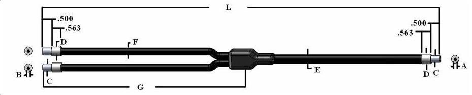 Single flexible fiber optic, length=48 in. active fiber diameter 0.50 in. PVC monocoil, randomiz