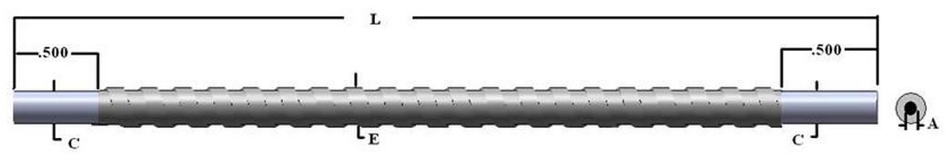 Single Optical Grade Quartz fiber optic, length=60 in. active fiber diameter 0.125. Stainlees steel