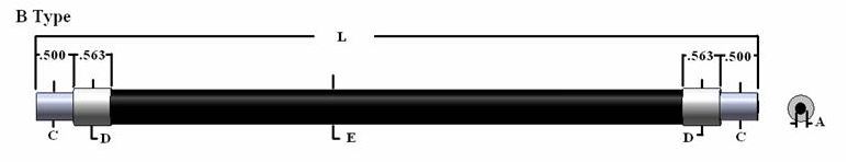 Single flexible fiber optic, length=48 in. active fiber diameter 0.50 in. PVC metal hose for 170, 18
