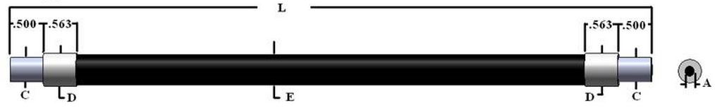 Single Optical Grade Quartz fiber optic, length=16 in. active fiber diameter 0.250. PVC monocoil she