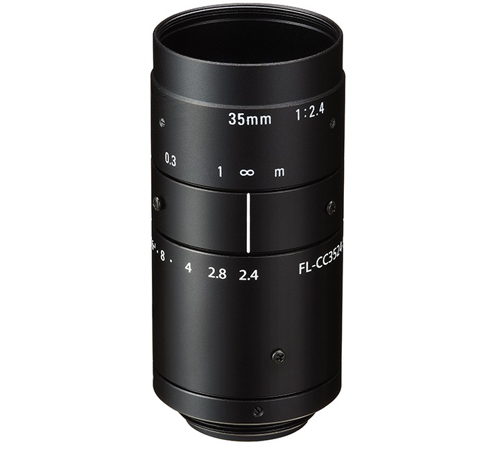 For 2/3 Format Camera, FL35 mm, C-mount, F2.4 to F/16, filter M30.5