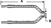 Dual gooseneck fiber optic, length=23 in. active fiber diameter .282 in. for .590" (B) nose (not