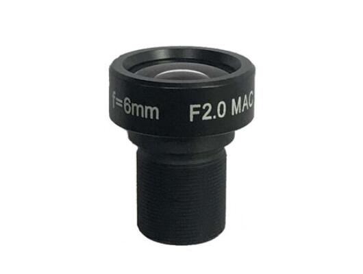 MOQ 100pcs S-Mount lens, 6.0mm, M12, 1/1.8'' , F2.0, 2MP 100lp/mm