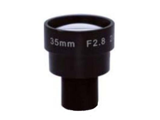 MOQ 100pcs S-Mount lens, 35mm, M12, 2/3'' , F2.8, 10MP 200lp/mm