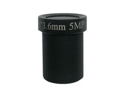 MOQ 100pcs S-Mount lens, 3.6mm, M12, 1/2.5'' , F1.8, 5MP