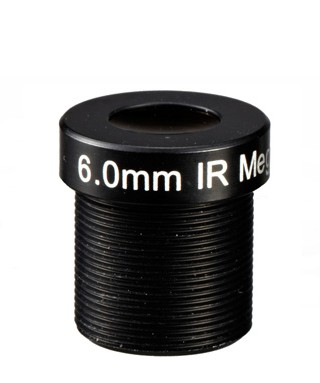 MOQ 100pcs S-Mount lens, 6mm, M12, 1/3'', F1.8, MP
