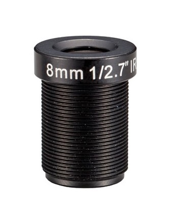 MOQ 100pcs S-Mount lens, 8mm, M12, 1/2.7'', F1.8, MP
