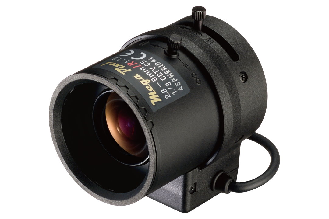 CS-Mount 3 Megapixel Lens  1/2.7" sensor, FL 2.8 - 8mm, Aperture 1.2-360, DC iris
