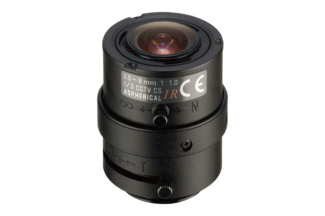 CS Mount, 720p, 1/3'' sensor, Aperture 1.0-C, FL 3 -8mm