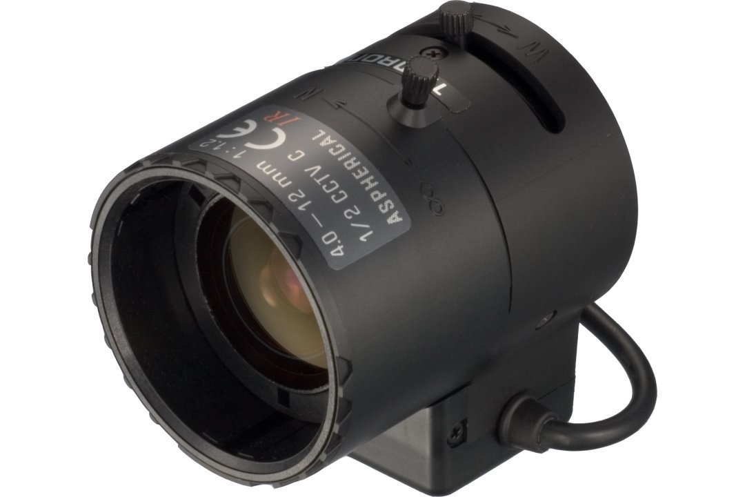 C Mount, 720p, 1/2'' sensor, Aperture 1.2-360, FL 4 - 12mm, DC