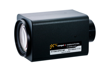 Motorised zoom lens 8.8 - 150mm, 1.6, 1/1.18", Preset, DC Auto Iris, 3 Megapixel