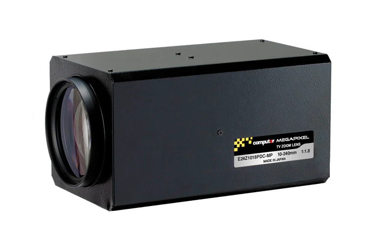 Motorised zoom lens 10.0mm - 240mm, 1.8 - 500C, 1/1.8", DC Auto Iris, C, Preset, 3 Megapixel
