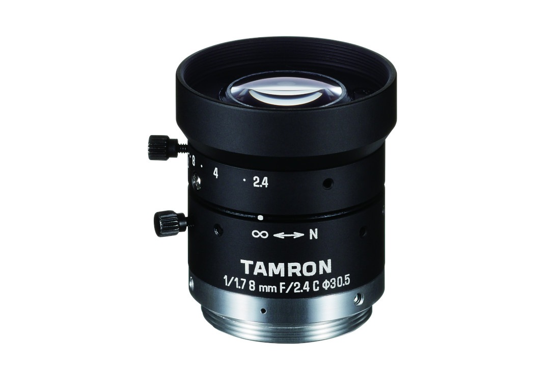 6MP 2.4µm, 1/1.7'', C-mount, F2.4, FL 8mm, Filter size: M30.5, Ruggedized, Super compact lens