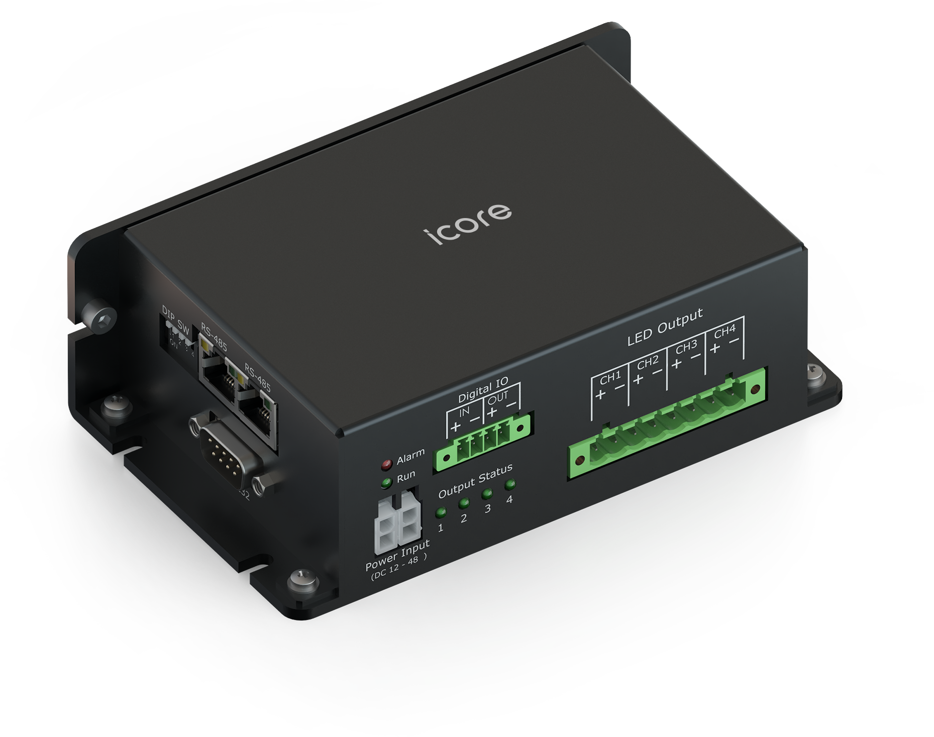 4 channels ; Max. Pulse Current  20A ; LED Voltage Range1V ~ 48V ; Min. Pulse Width 0.5us ; Max