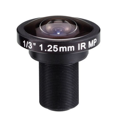 MOQ 100pcs S-Mount lens, 1.25mm, M12, 1/3'', F2.0, MP