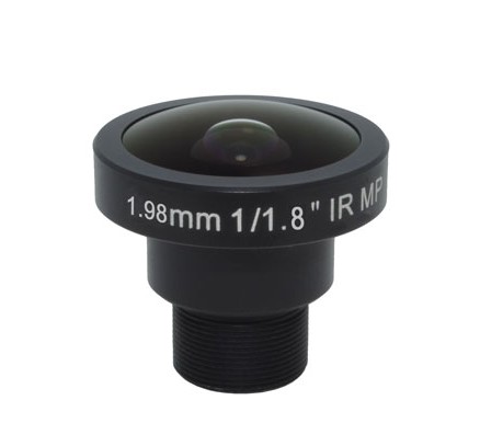 MOQ 100pcs S-Mount lens, 1.98mm, M12, 1/1.8'', F2.8, 10MP
