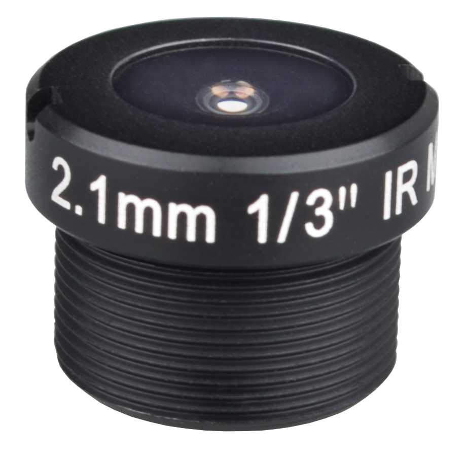 MOQ 100pcs S-Mount lens, 2.1mm, M12, 1/3'', F2.2, 1080P