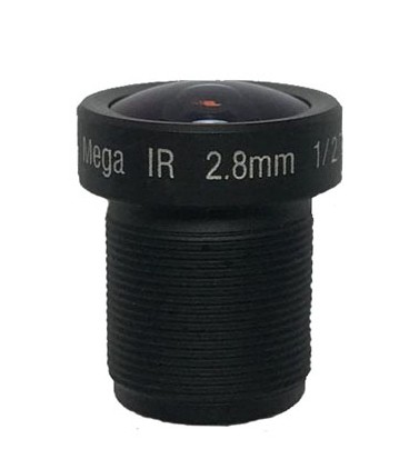 MOQ 100pcs S-Mount lens, 2.8mm, M12, 1/2.7'', F1.2, 2MP
