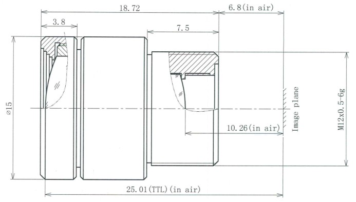 AC12B2524IRM12MM/AC12B2560IRM12MM MOQ 100pcs S-Mount lens, 25mm, M12, 1/2'', F2.4 F6.0, 4MP 180lp/mm