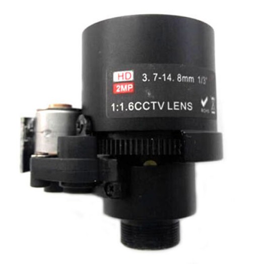 MOQ 100pcs S-Mount lens Varifocal, 3.7-14.8mm, M12, 1/3'', F1.6, 2MP