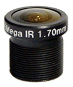 MOQ 100pcs S-Mount lens, 1.7mm, M12, 1/3'' , F2.8, 5MP
