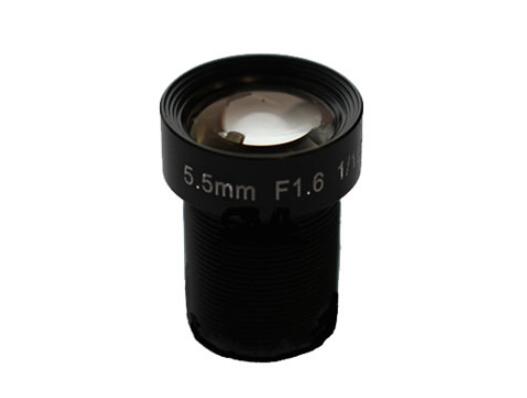 MOQ 100pcs S-Mount lens, 5.5mm, M12, 1/1.8'' , F1.6, 2MP 100lp/mm