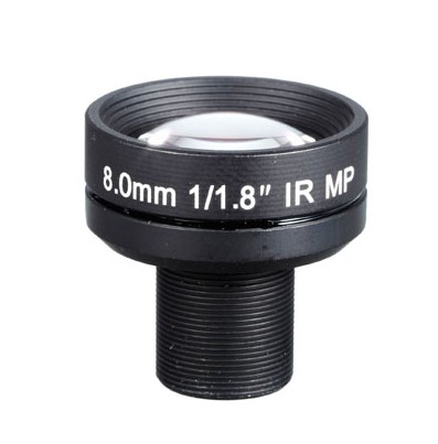 MOQ 100pcs S-Mount lens, 8mm, M12, 1/1.8'', F1.8, 4MP