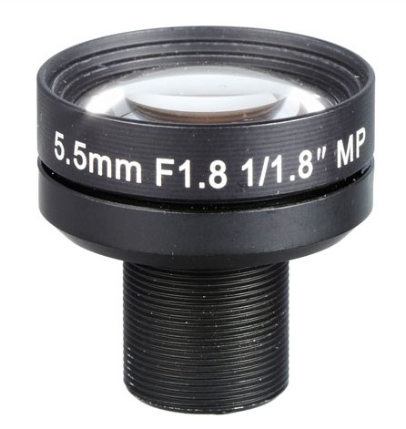 MOQ 100pcs S-Mount lens, 5.5mm, M12, 1/1.8'', F1.8, 3MP