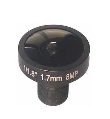 MOQ 100pcs S-Mount lens, 1.7mm, M12, 1/1.8'', F2.0, 8MP