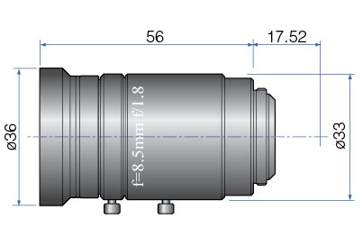 2/3" 10MEGAPIXEL LENSES 8.5mm Iris:F1.8-22 Filter size: M34 x P0.5