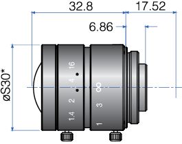 FIX FOCAL LENGTH LENSES 2/3" FORMAT 6mm  Iris:f/1.4-16  Filter size: S30*