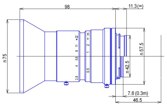 Line scan F-mount 28mm Iris:f/2.8-16 Filter size: M52