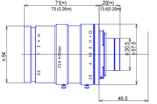 Line scan F-mount 35mm Iris:f/2.8-22 Filter size: M52