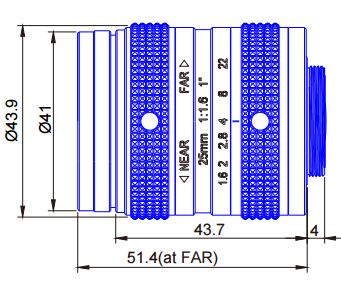 1" 12 MEGAPIXEL LENSES 25mm Iris:f/1.6-22 Filter size: M39 x P0.75