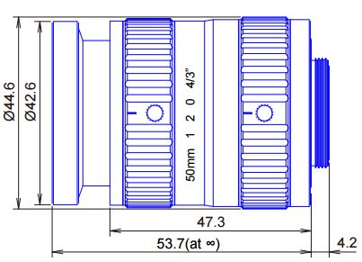 4/3" 12 MEGAPIXEL LENSES 50mm Iris:f/2.0-22 Filter size: M40.5 x P0.5