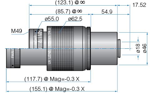 105mm, f/4.0-22, M49 x P0.75, UV QUARTZ