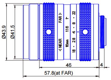 1" 12 MEGAPIXEL LENSES 16mm Iris:f/1.6-22 Filter size: M37.5 x P0.75