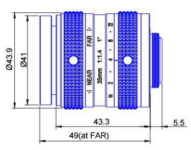 1" 12 MEGAPIXEL LENSES 35mm Iris:f/1.6-22 Filter size: M39 x P0.75