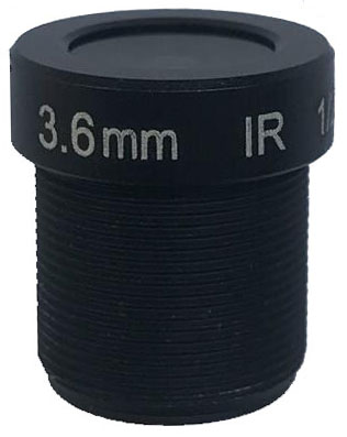 MOQ 100pcs S-Mount lens, 3.6mm, M12, 1/2.7'', F2.6, 3MP